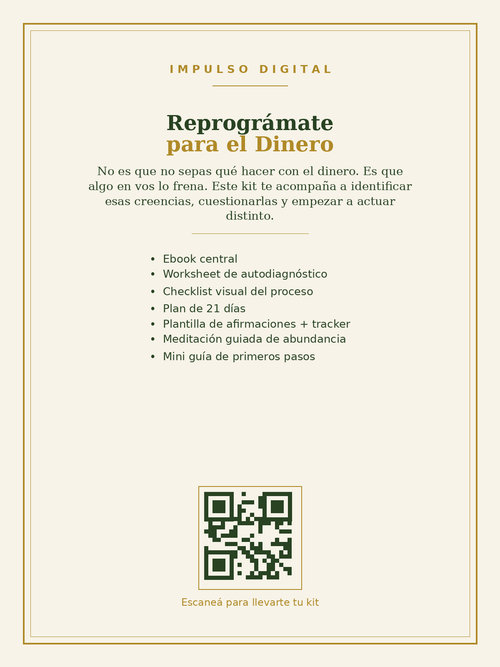 Reprográmate para el Dinero — Kit de Autoconocimiento y Cambio de Creencias Financieras
